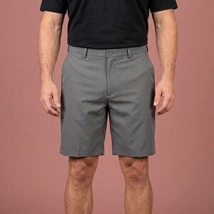Haggar Cool 18 Pro Golf Shorts Mens 40 Medium Gray Polyester EUC